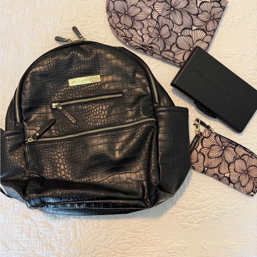 Petunia Pickle Bottom Ace Backpack in Faux Croc